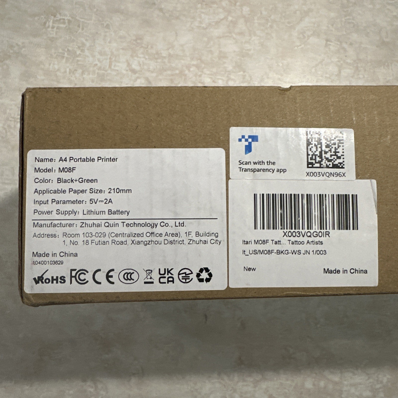 Itari Portable Thermal Printer-M08F Letter Printer-8.5″ x 11″ Paper. New In Box