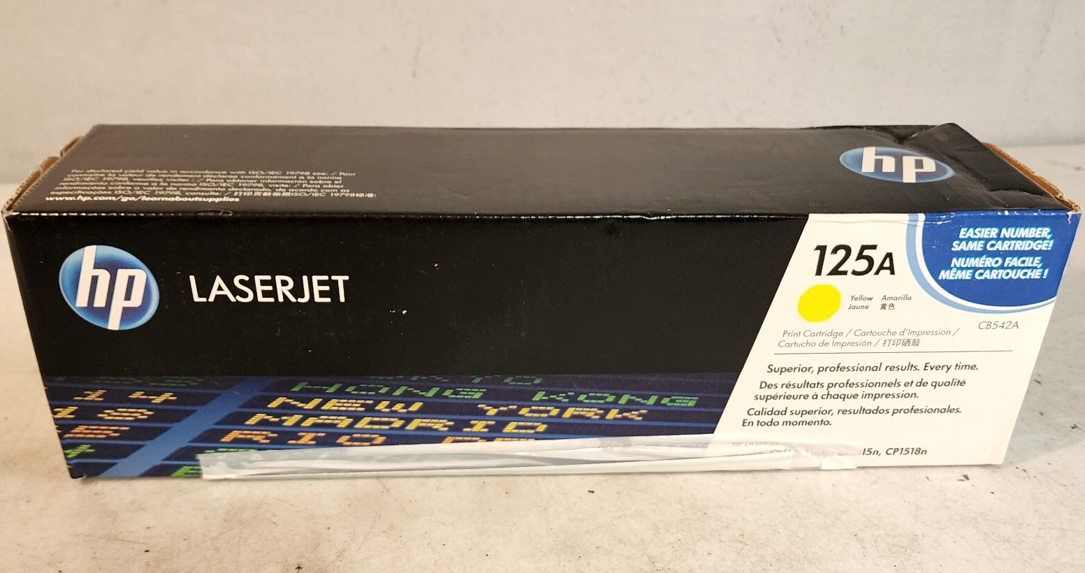 HP 125A CB542A Yellow Toner Cartridge Genuine CP1215 New Sealed Bag Without Box