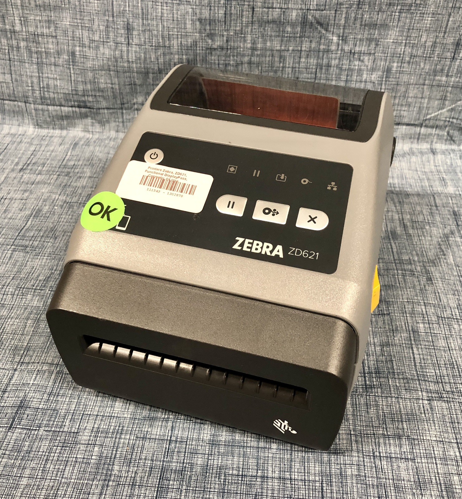 Zebra ZD621 ZD6A042-D21F00EZ Ethernet 203dpi Label Printer Tested No PSU