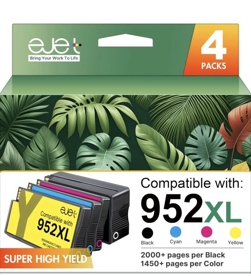 NEW – 952XL Ink Cartridges Combo Pack High Page Yield (4-Pack) Compatible for HP