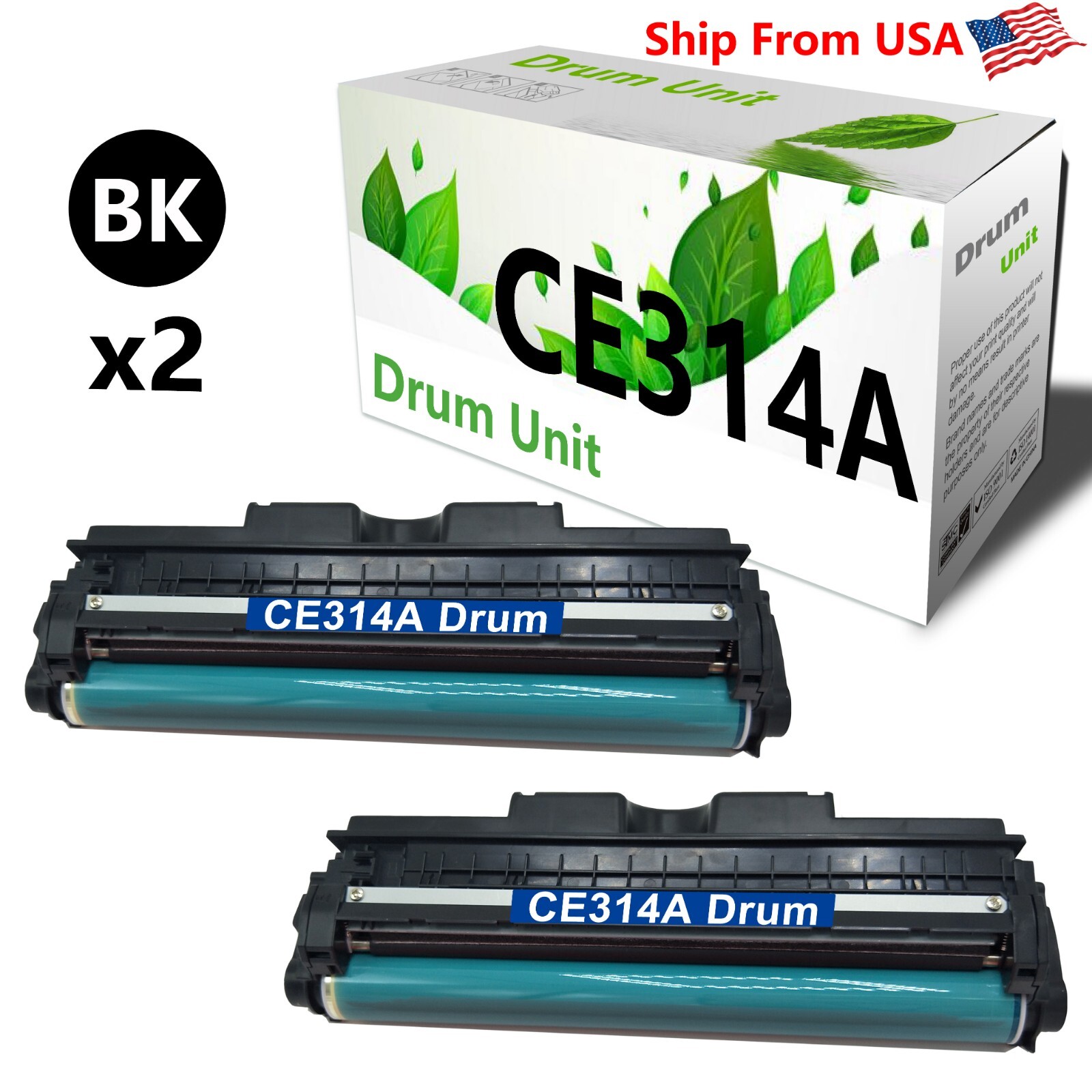 2-Pack 126A Drum Unit CE 314A Color Pro MFP M176n M177fw CP1025 CP1025NW
