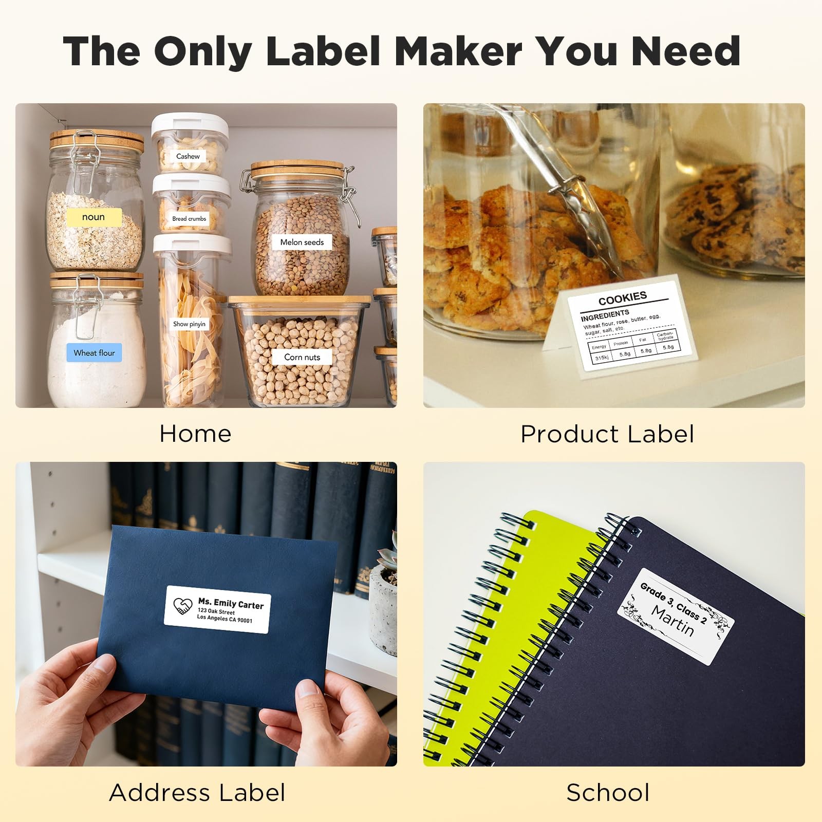 T50M Pro Bluetooth Label Maker Machine with Tape, Wide Waterproof Label, Vers…