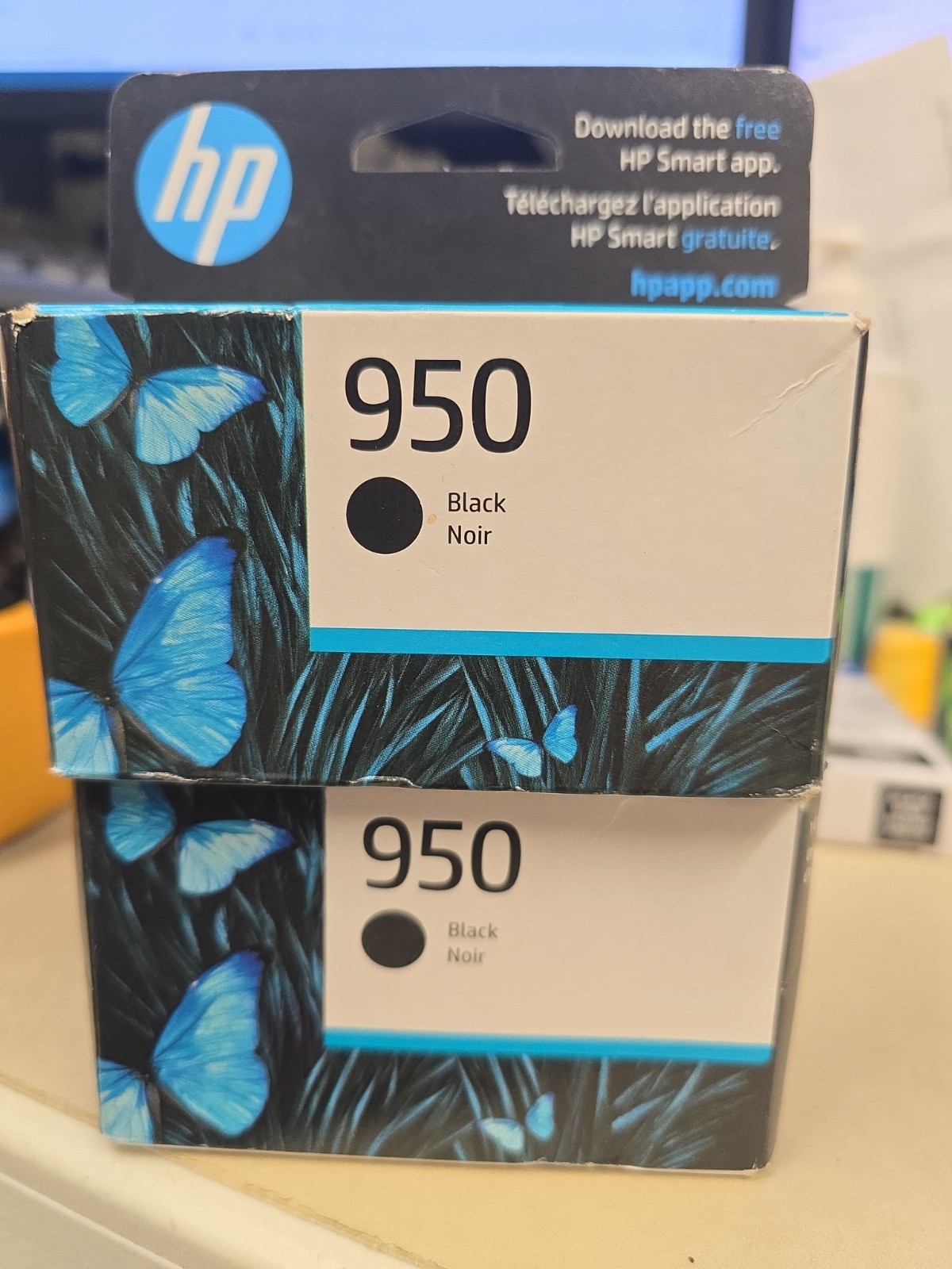Lot Of Two , HP 950 Black Officejet Ink Cartridge Exp : 02/2026