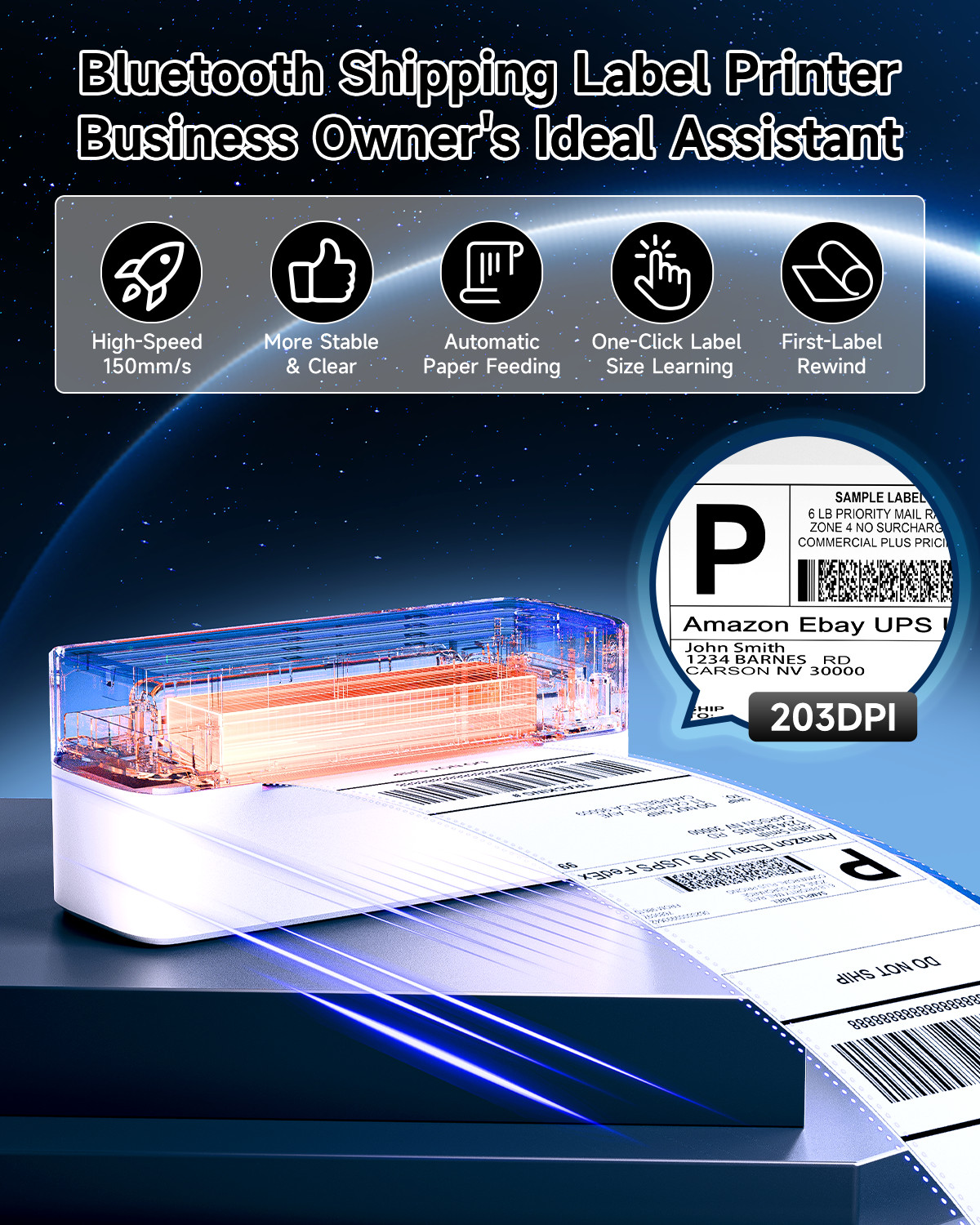 Phomemo Bluetooth Thermal Label Printer 241BT 4X6 Label Printer for Shipping