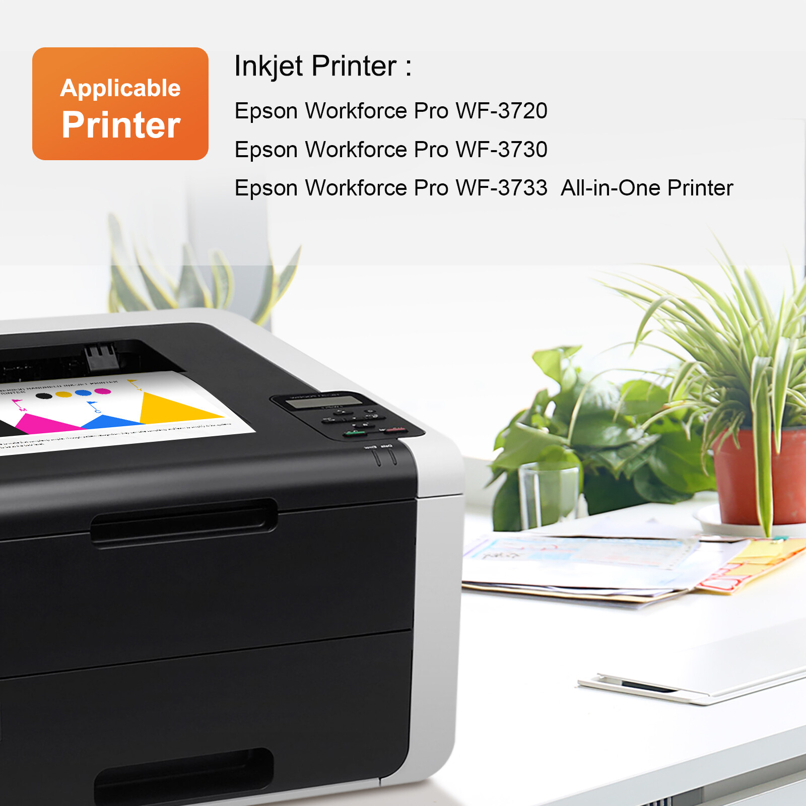 Multiple T702XL Compatible Ink Cartridges for Epson WorkForce WF-3720 3730 3733