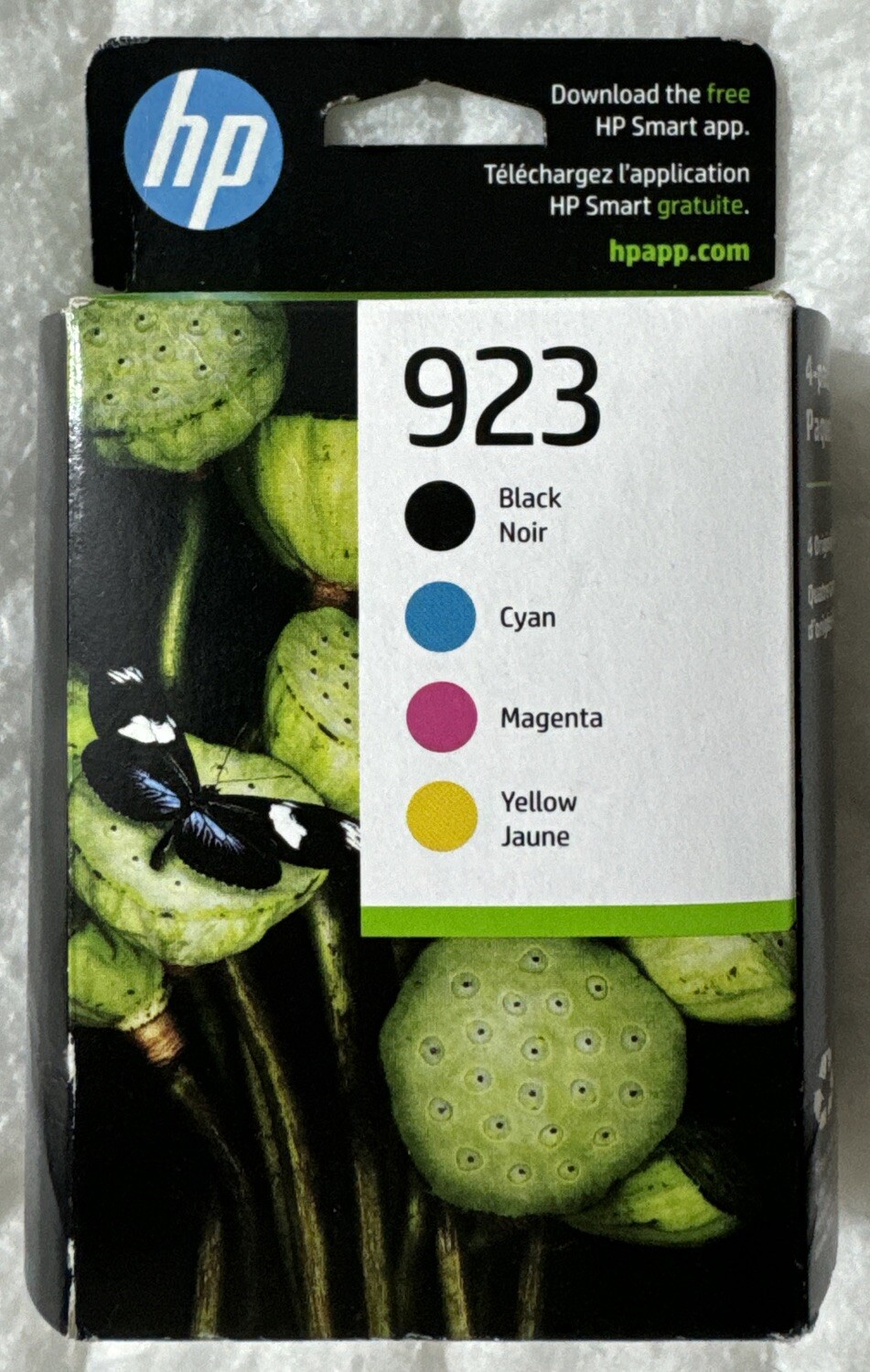 HP 923 Black Cyan Magenta Yellow Ink Set 6C3Y6LN Exp 07/2025+ Sealed Retail Box