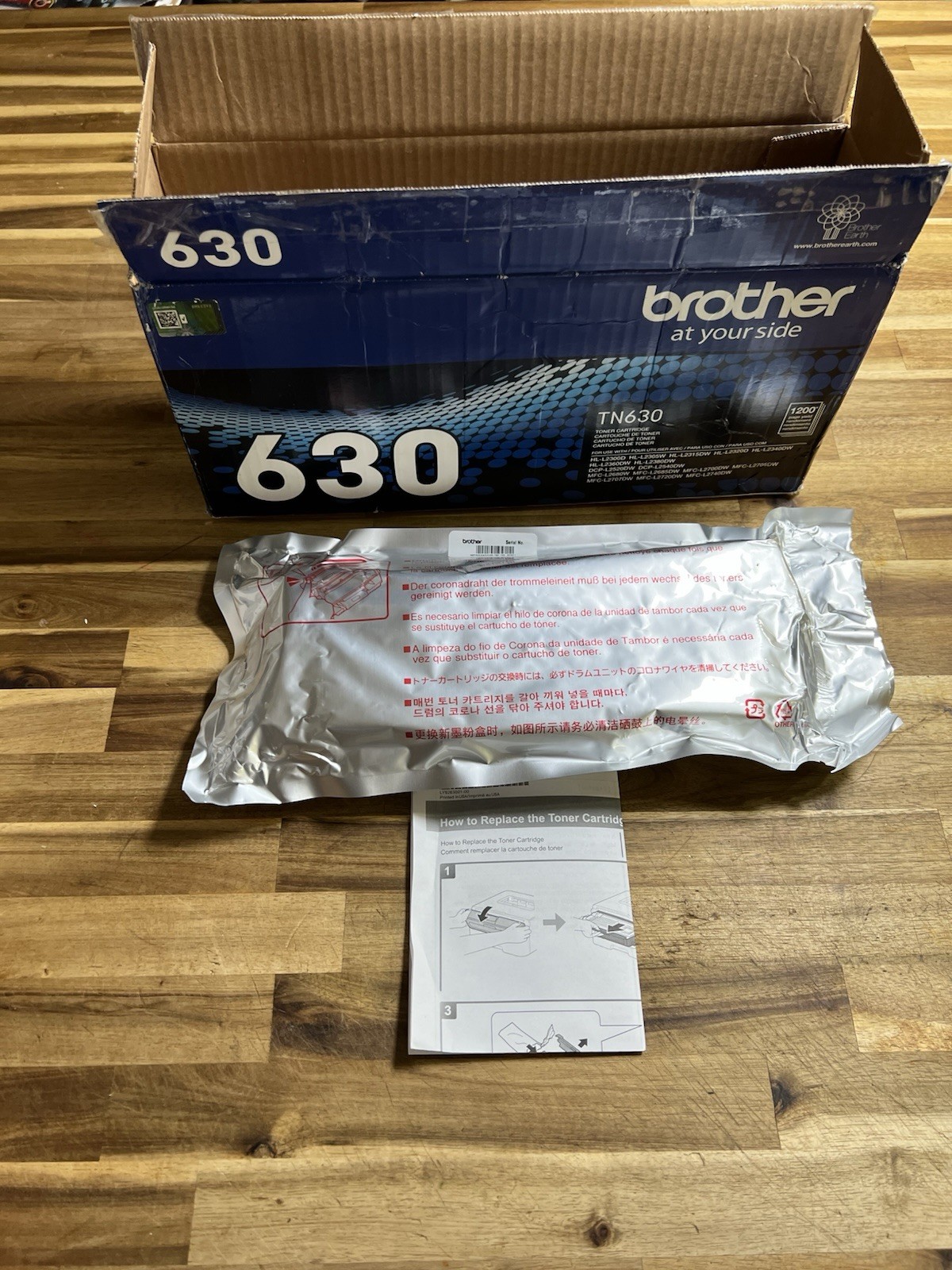 Brother TN630 Black Toner Cartridge See Photos