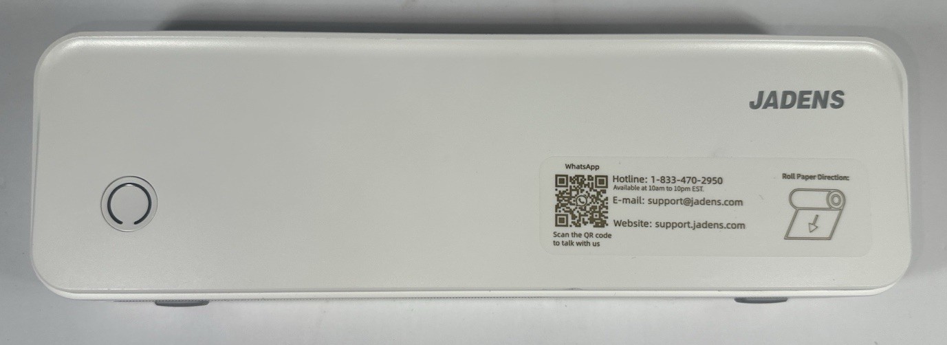 JADENS Wireless Portable Printer for Travel, Bluetooth Thermal Printer, Compact