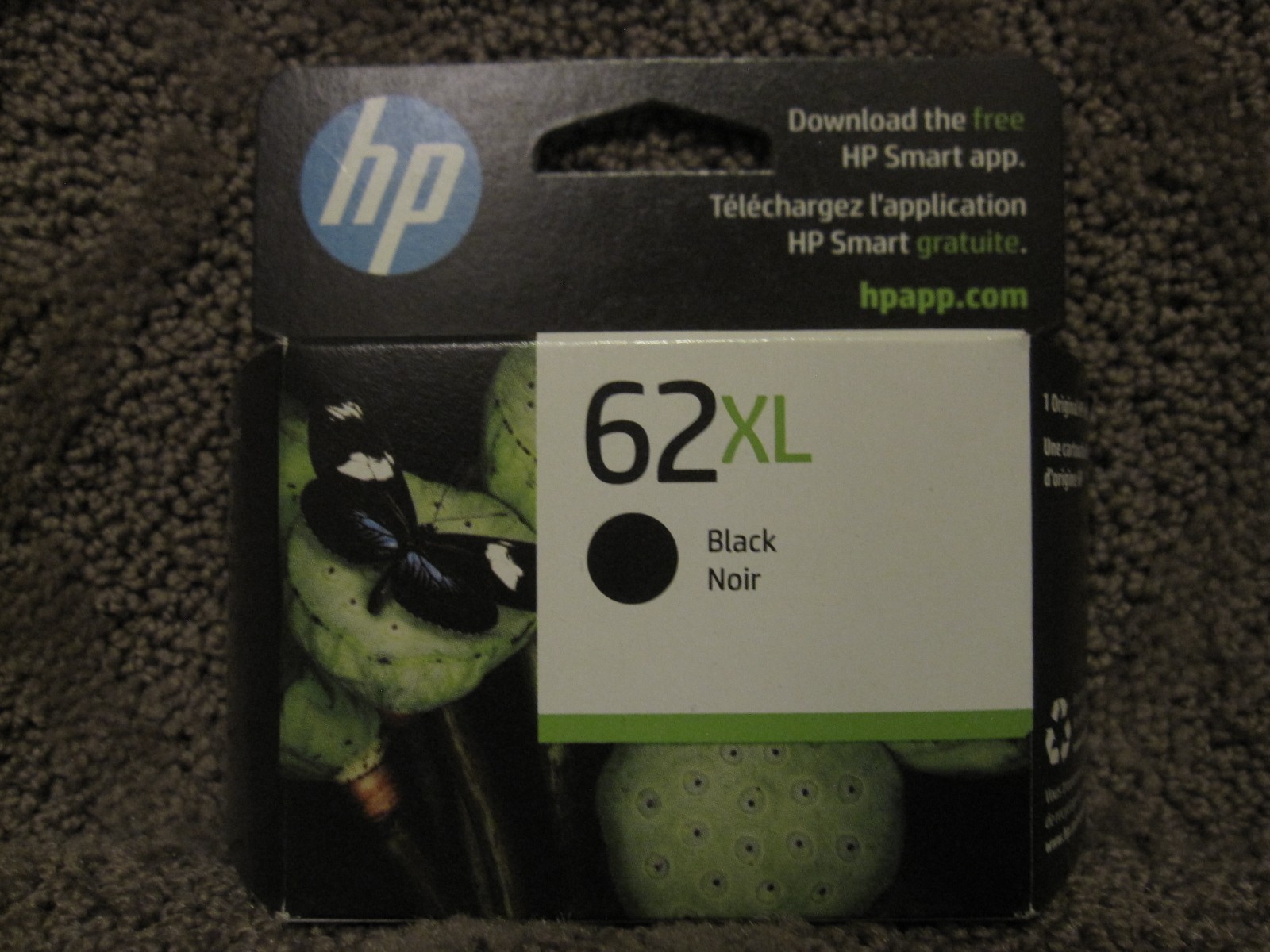 HP C2P05AN Black Ink Cartridge Genuine OEM NEW # 62 62XL NOV/2026