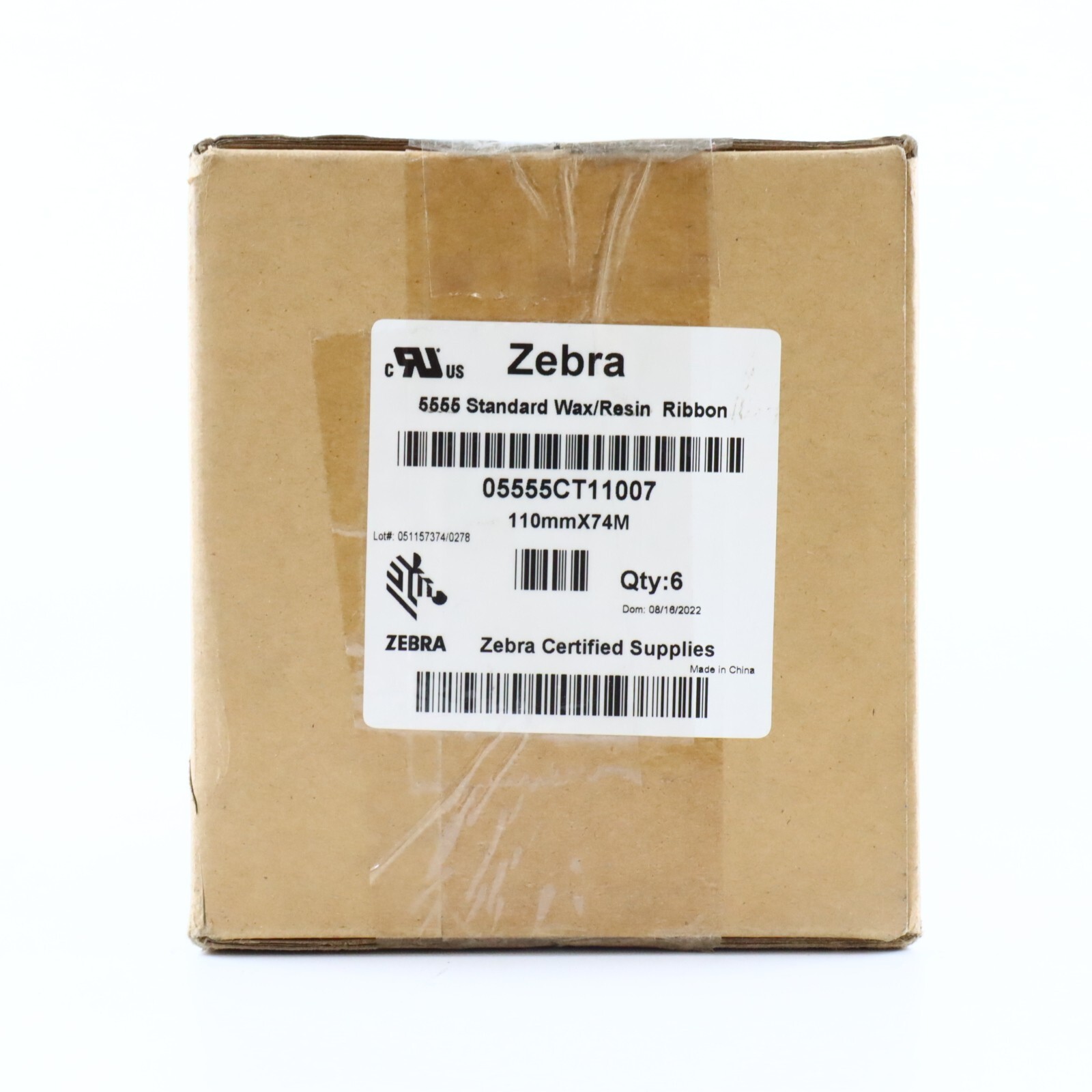 *6 Pack* Zebra 5555 Wax Resin Ribbon 05555CT11007 4.33″ x 243′ ZD420 ZD421C -NEW