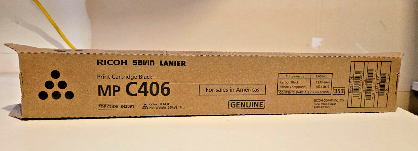 Genuine Ricoh Black Toner Cartridge | 842091 | MP C406