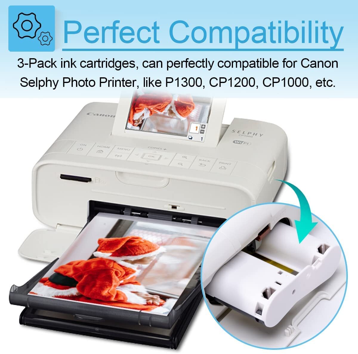 KP-108IN Color 3X Ink & 108 Paper Set for Canon Selphy CP910 CP1200 CP1300 Lot