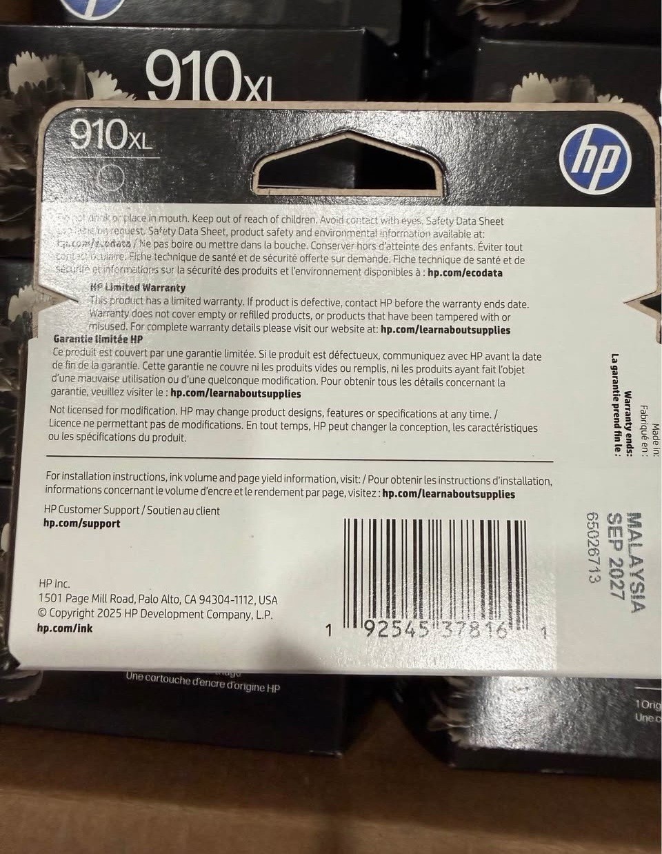Lot Of 2 HP 910XL High Yield Black Original Ink Cartridge, 720 PJS, 3YL65AN#140