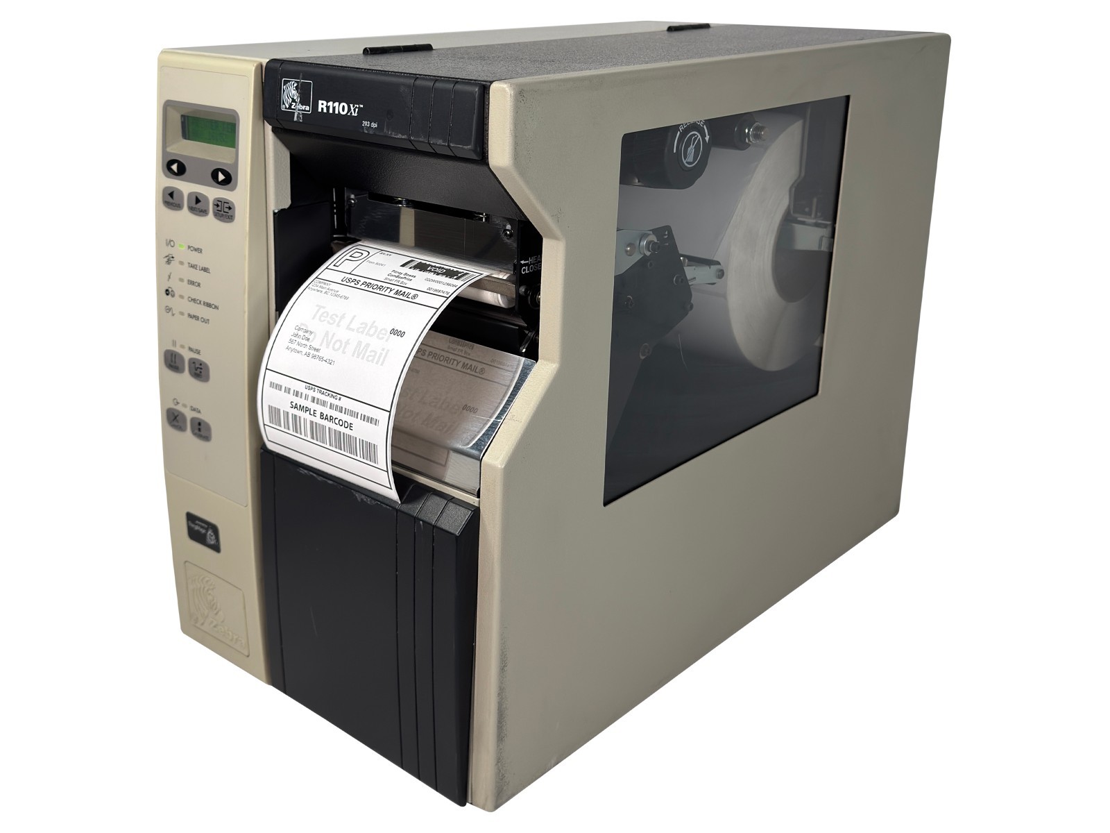 Zebra R110Xi 110XiIII RFID Thermal Transfer Barcode Label Printer USB LAN Serial