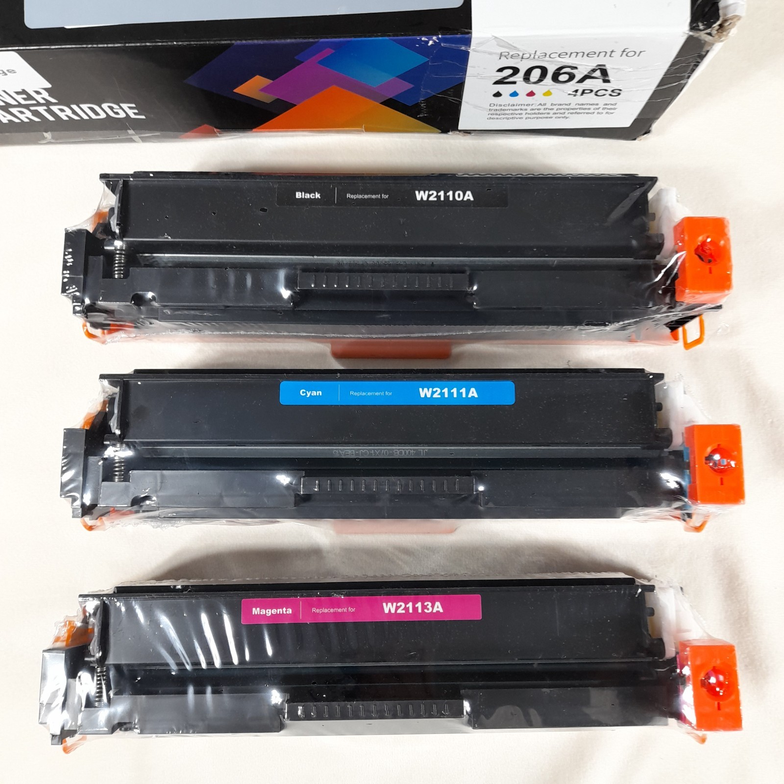 NEW~W2110A Toner Compatible for HP 206A LaserJetPro (Black, Magenta and Cyan)