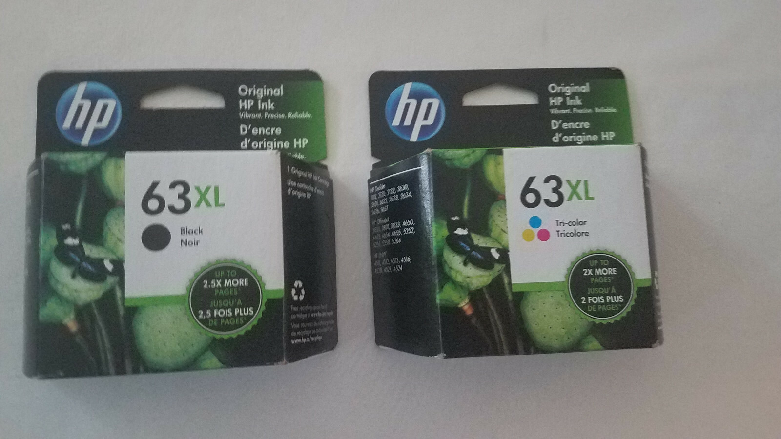Genuine HP 63XL Black and XL Tricolor Ink Brand new Sealed Cartridge