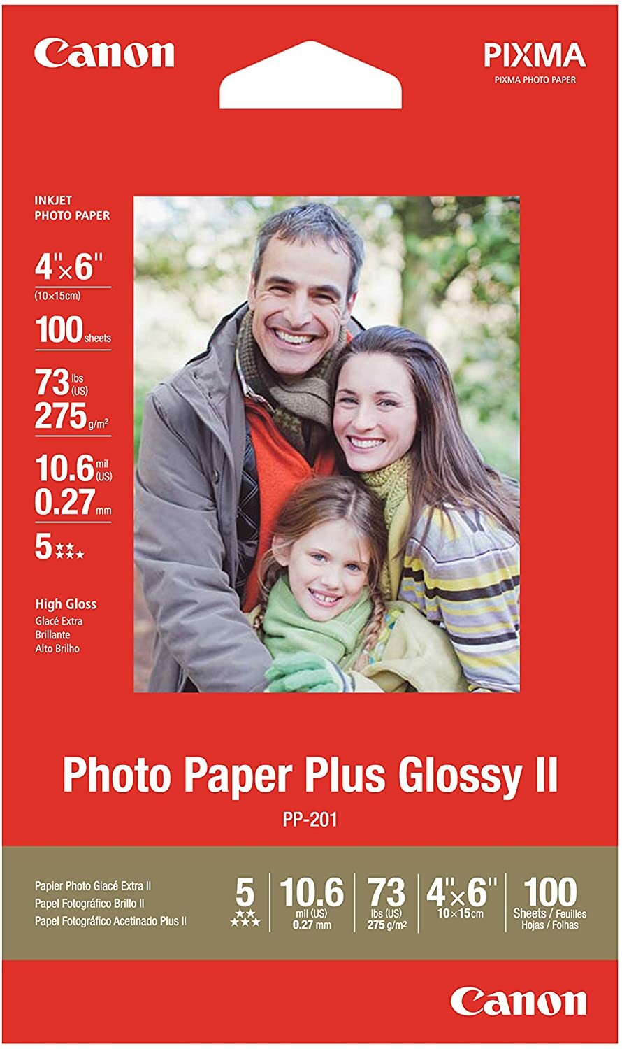 Canon Photo Paper Plus Glossy II, 4 x 6 Inches, 100 Sheets (2311B023) – (NEW)