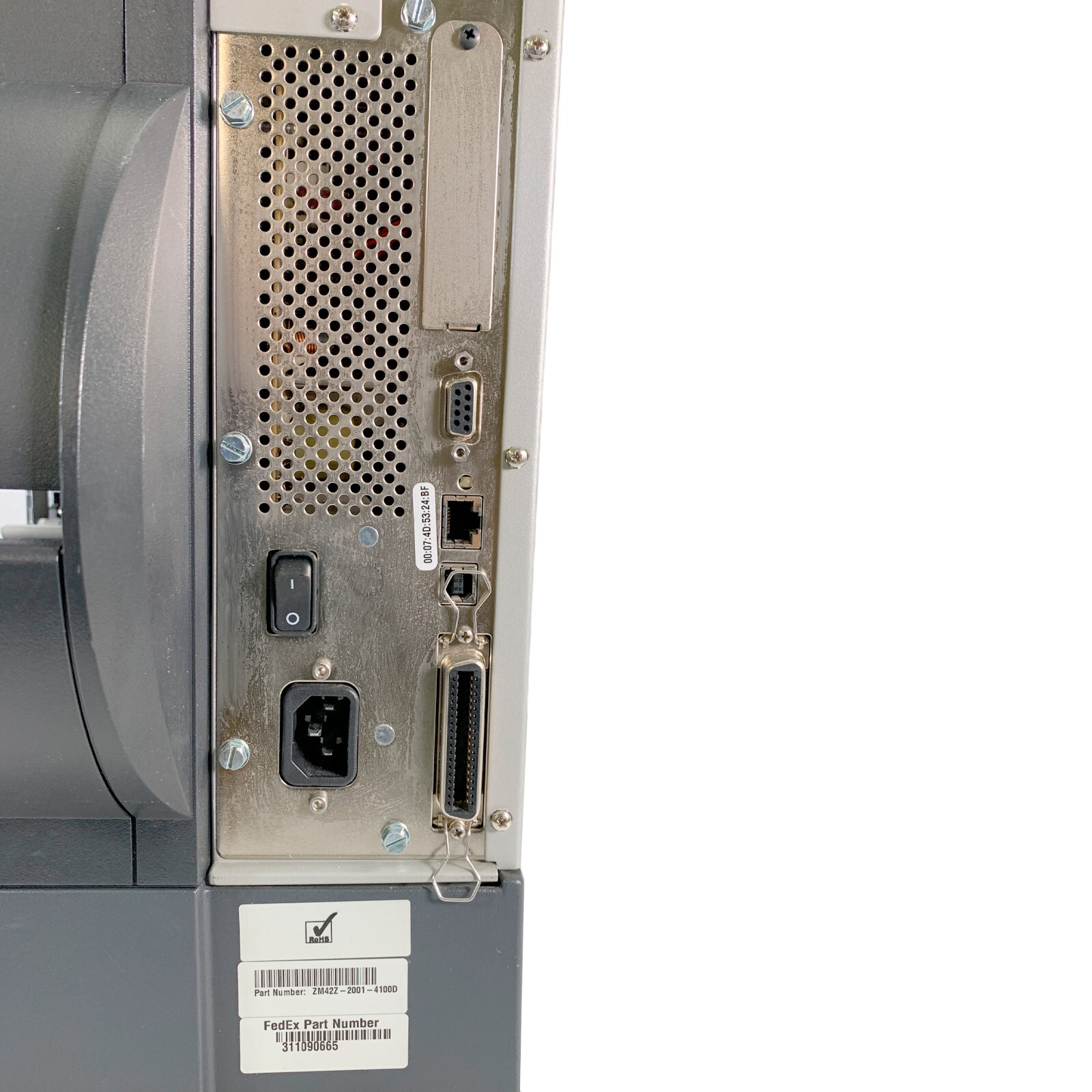 Zebra ZM400 FedEx Direct Thermal Label Printer USB LAN Peel Rewind 1 YR WARRANTY