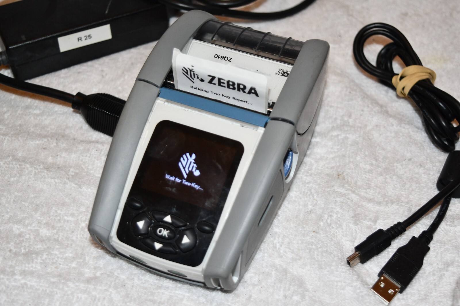 Zebra ZQ610 Direct Thermal Label Printer with A/C Adapter and Charged Battery w2