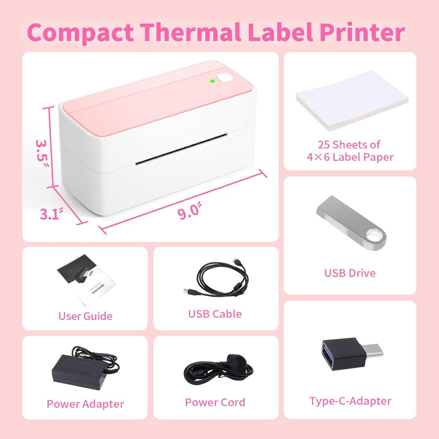 Bluetooth 4×6 Shipping Label Printer Thermal Barcode Desktop Printer USPS LOT