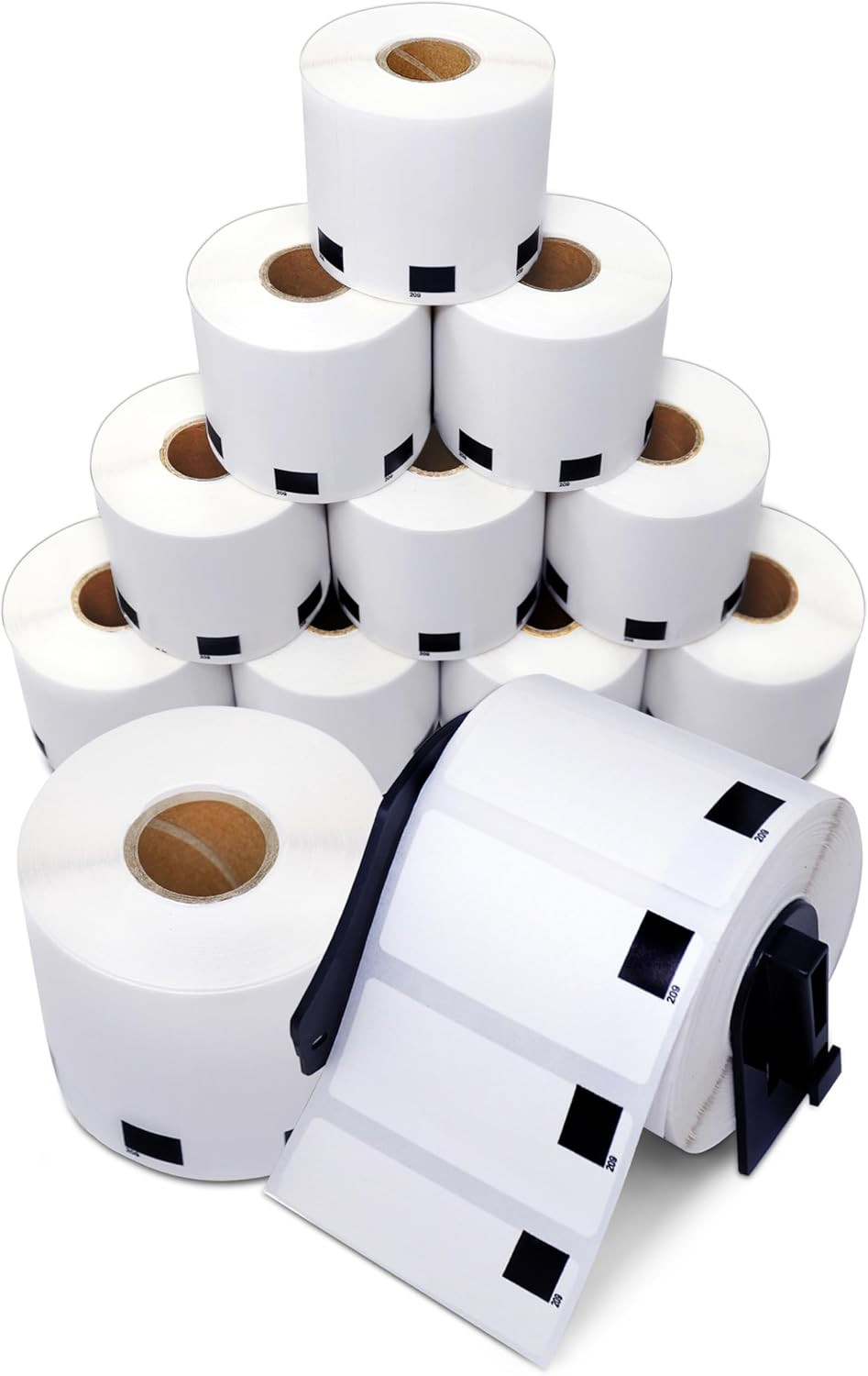 – Replacement for Brother DK-1209 (12 Rolls, 9600 Total) 1.1″ X 2.4″ Direct Ther