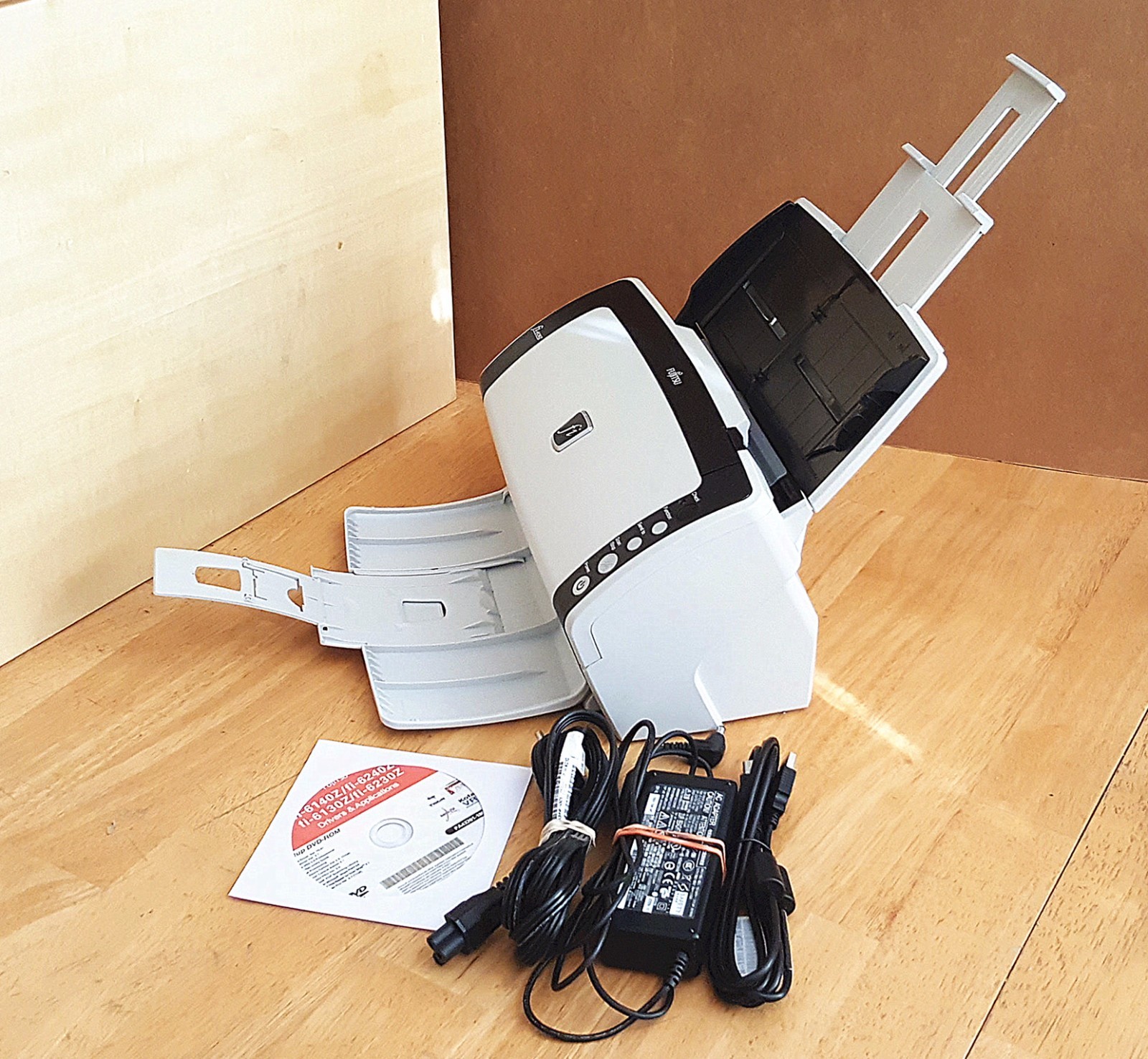Fujitsu fi-6130Z Desktop Scanner w/ AC Adapter + USB + Setup Driver Burnt DVD