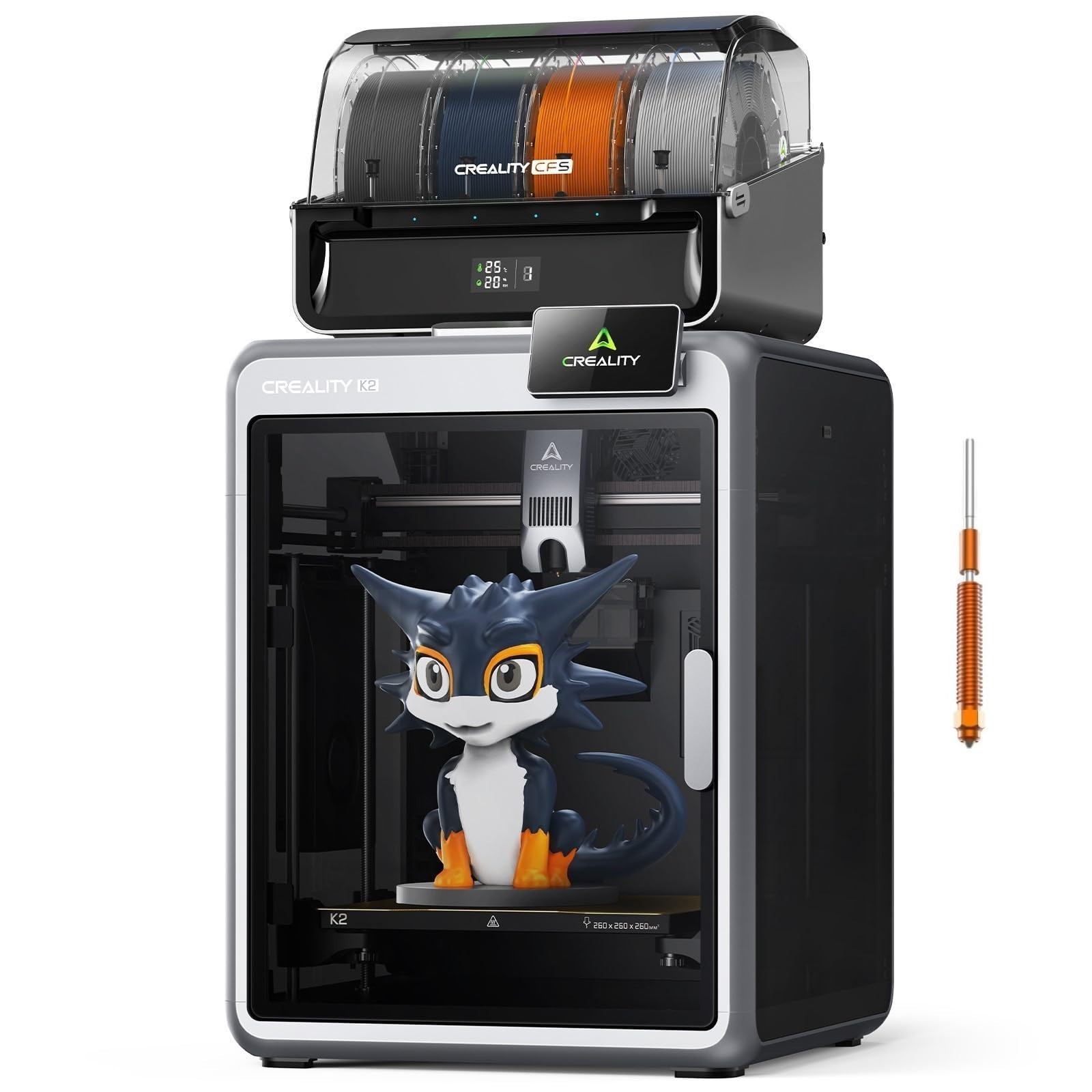 Creality K2 Combo 3D Printer, Multicolor Printing with CFS, Max 600mm/s Print…