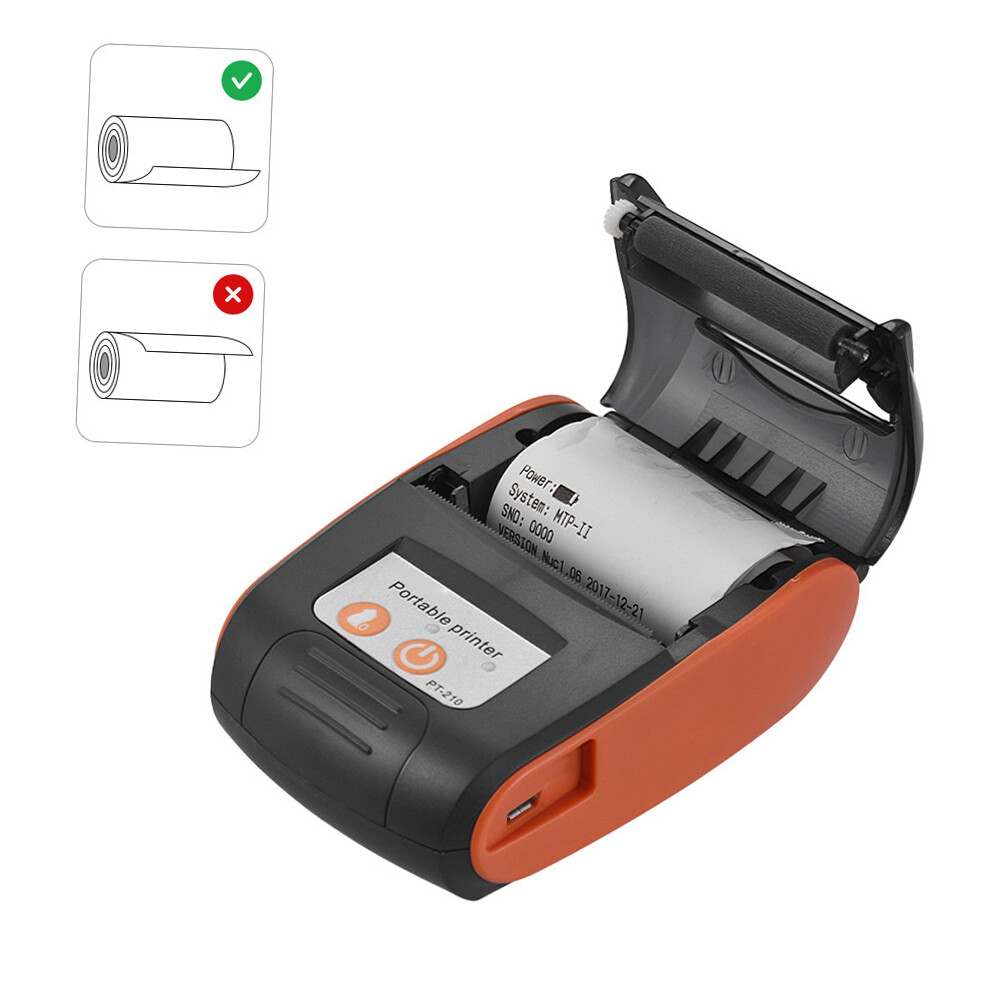 Portable 58mm Thermal Receipt Printer 203dpi With 10 Paper Rolls For Stores A7D8
