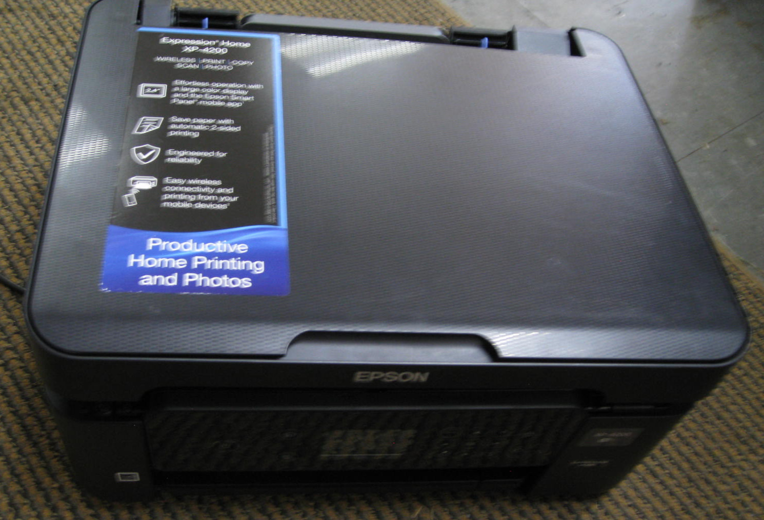 New Epson Expression Home XP-4200 All In One Copy Scan Color Printer NO INK