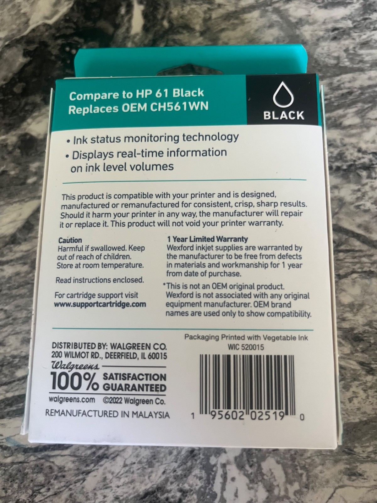 Wexford 61 Black Ink Cartridge 2Pack Compatibl for HP DeskJet ENVY Officejet New