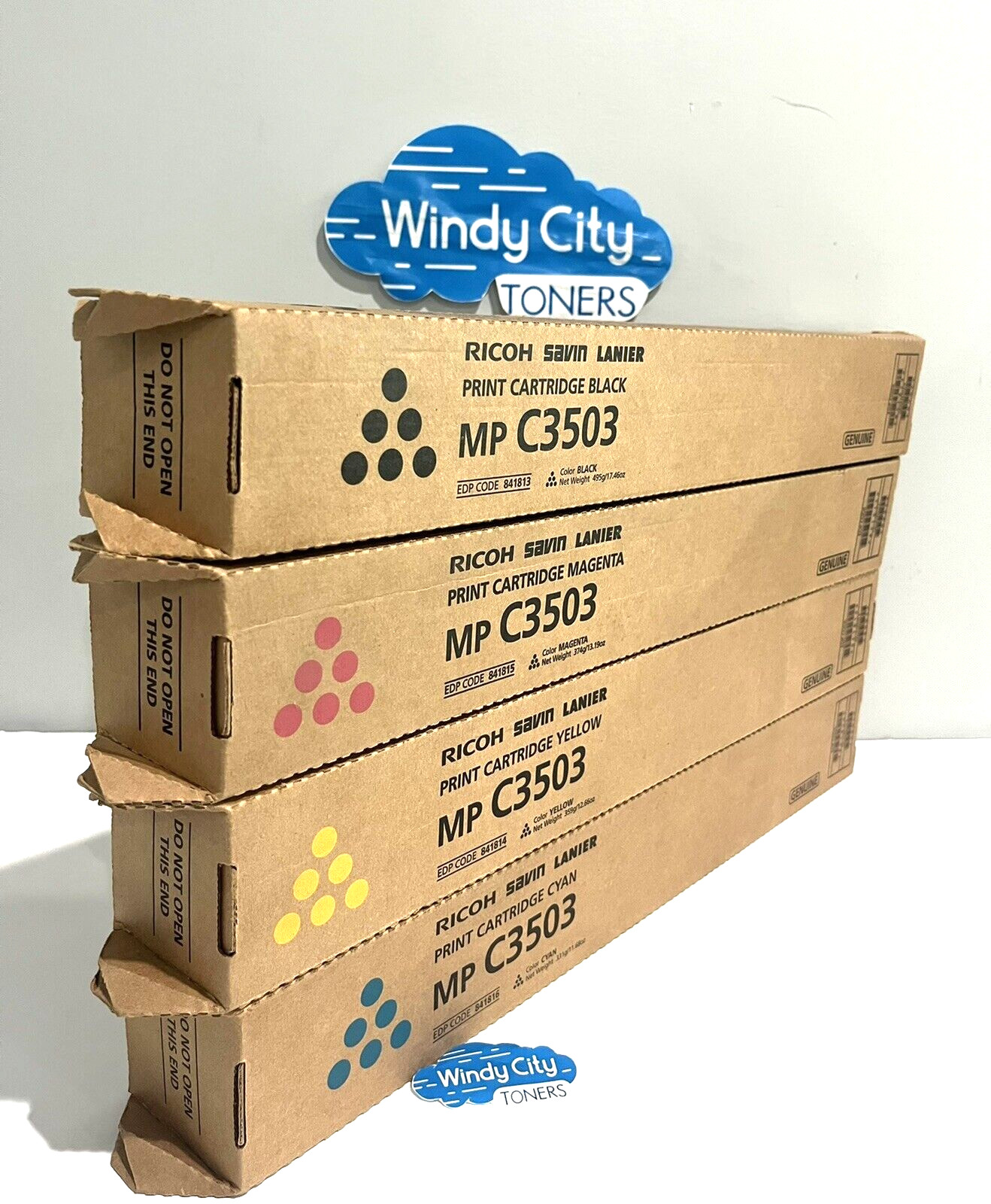 Ricoh 841813 841814 841815 841816 Toner Cartridge Full Set MP C3503 Genuine New