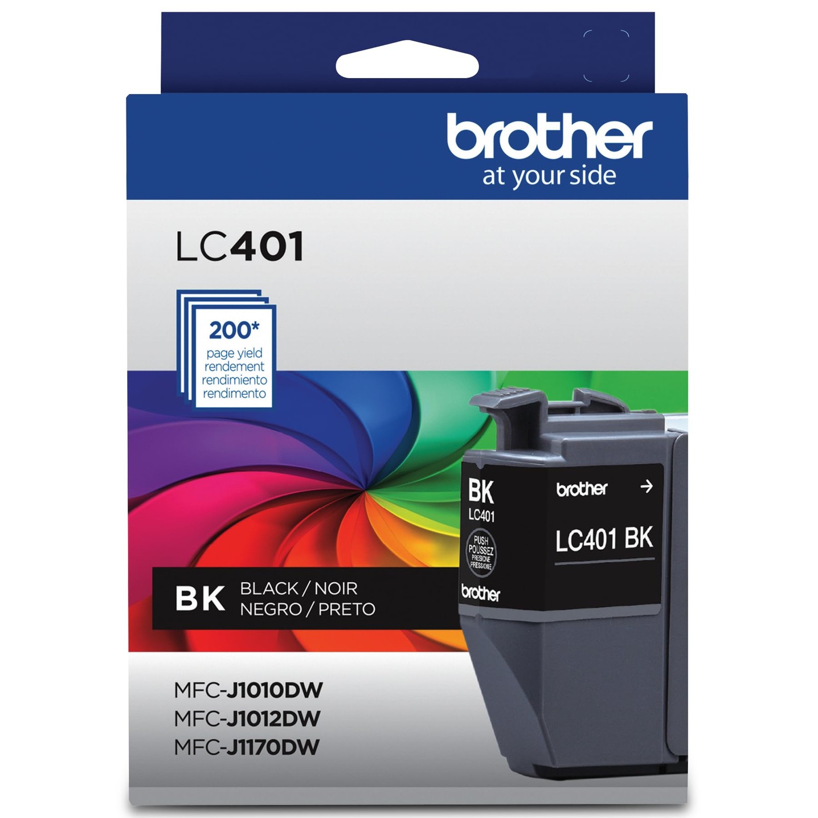 Brother Genuine LC401BK Standard Yield Black Ink Cartridge Pack of 1,