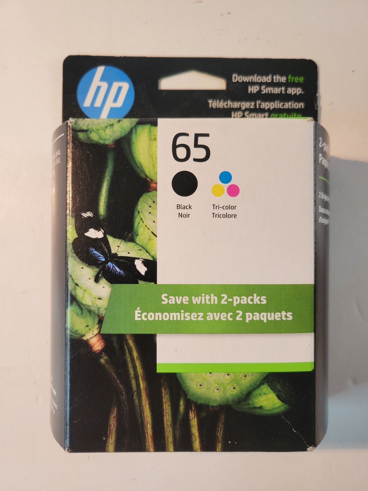 HP 65 2 pack Black Tricolor Original Ink Cartridges T0A36AN Exp 5/25