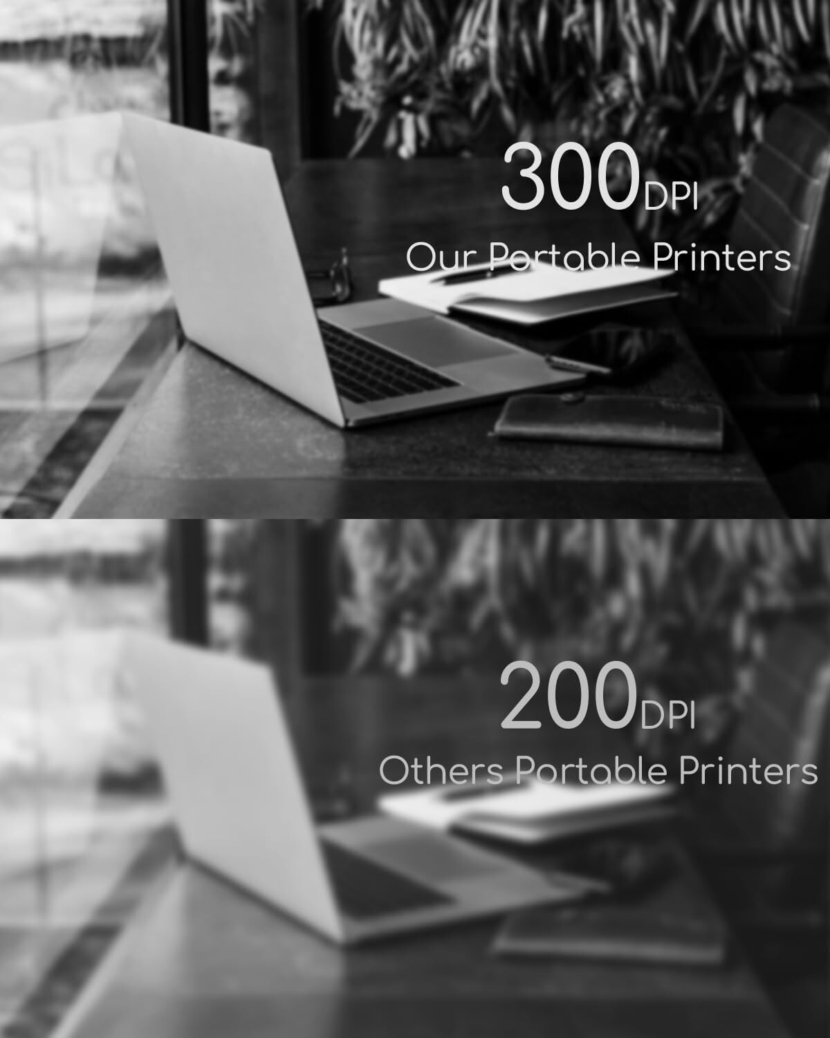 Portable Wireless Inkless Thermal Printer – A4/Letter, Bluetooth, iPhone/Android