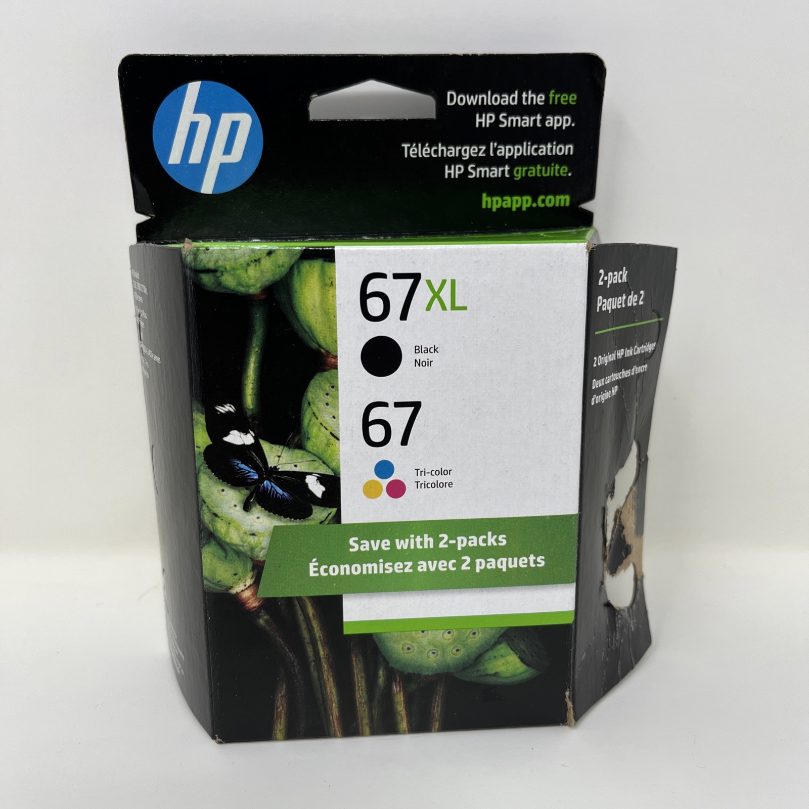 Genuine HP 67XL Black & 67 Tri-Color, 2PK Ink Cartridges EXP. 05/2024 Open Box