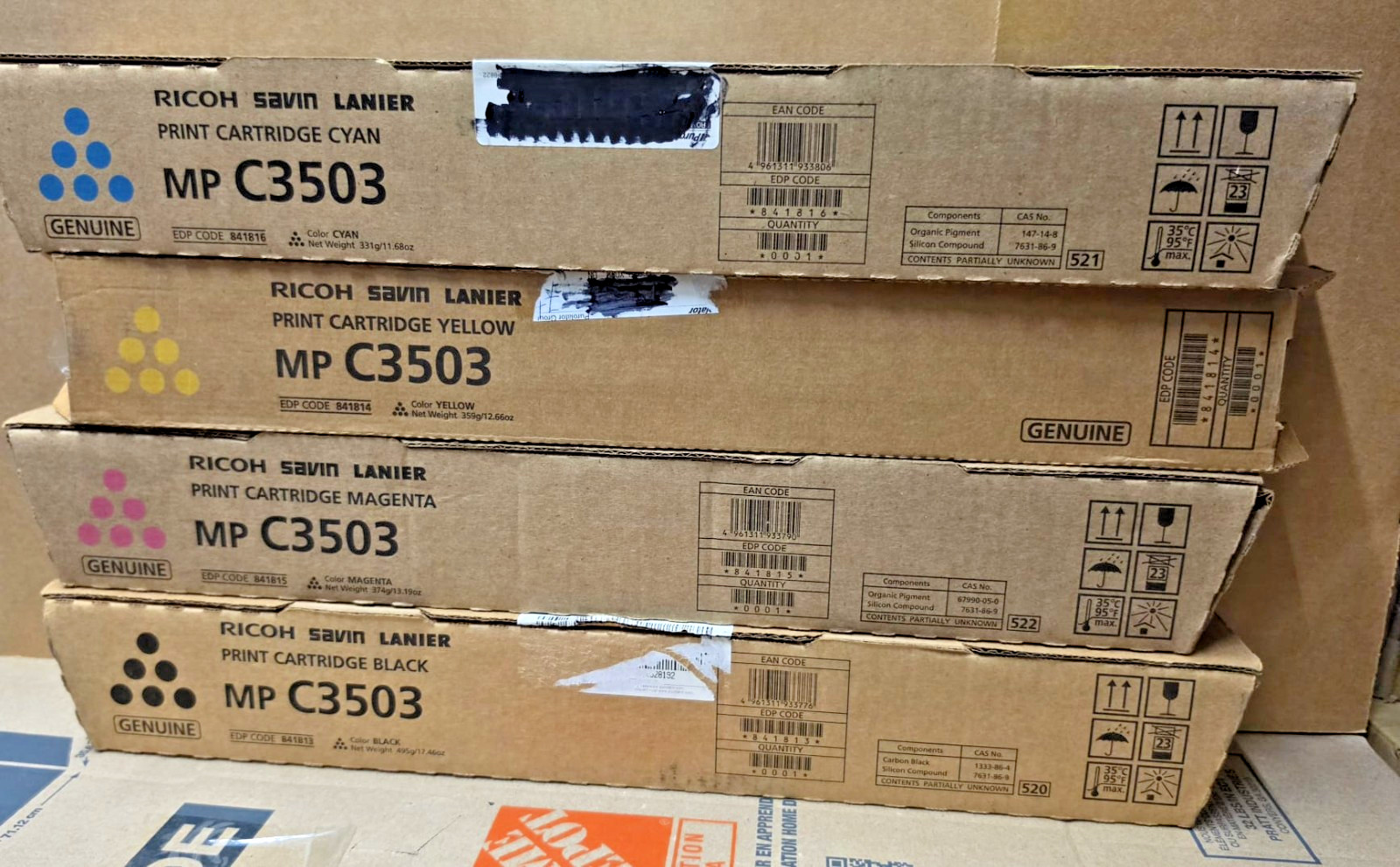 Set 4 Ricoh Genuine MP C3503 CMYK Toner OEM Original C3504 C3003 C3004 Sealed