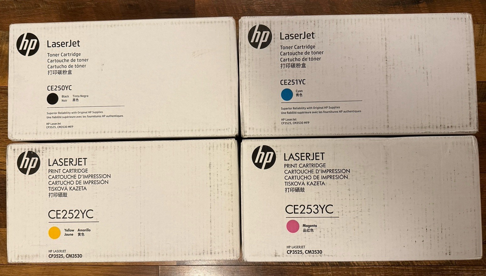 HP Toner 4 Pack – CE250YC CE251YC CE252YC CE253YC (see description)