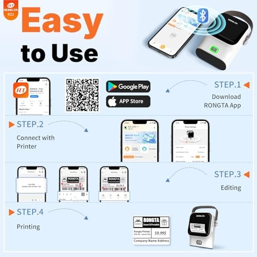 Bluetooth Label Maker Machine with Tape – Thermal Label – White – 1 Tape