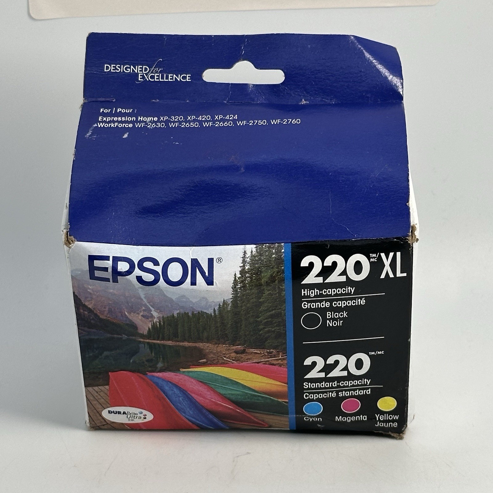 Epson 220XL Black & 220 Cyan Magenta Yellow Combo Ink Cartridges – Exp 11/2028