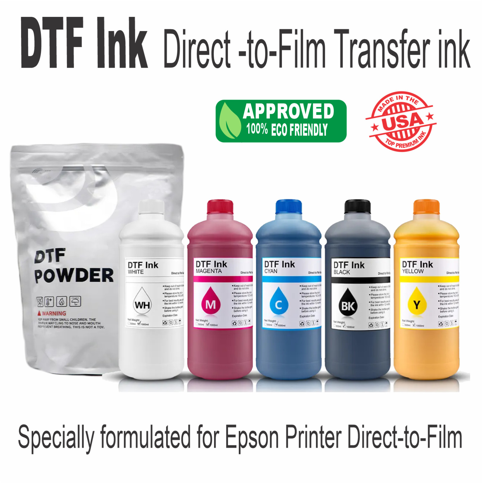Epson Printer Sublimation ink Kit plus DTF Print T-Shirt Maker Starter Bundle