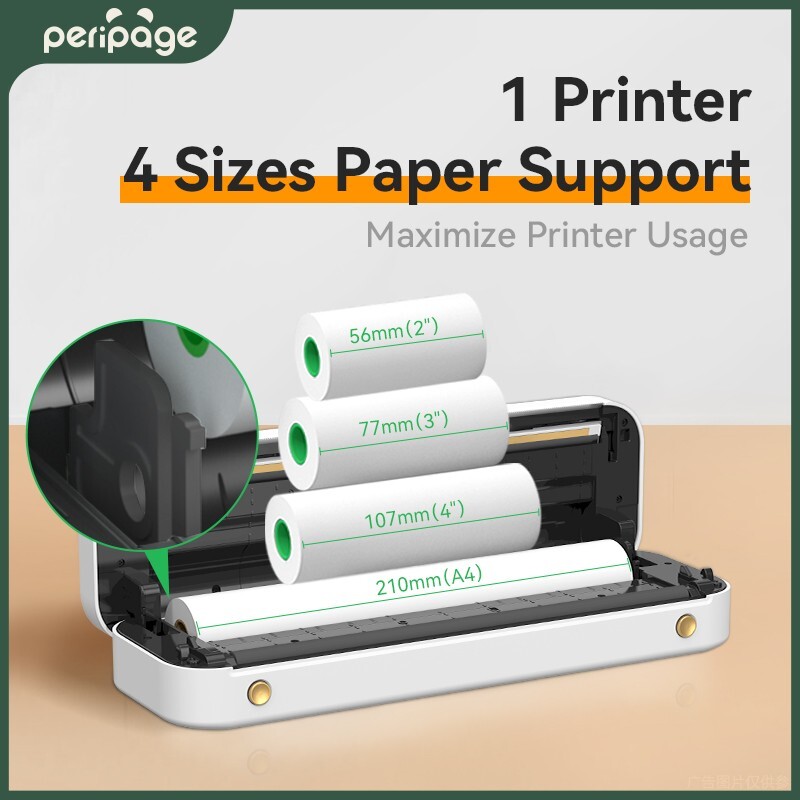 Peripage Printer Bluetooth Portable Wireless A4 Paper Document Thermal Print USB