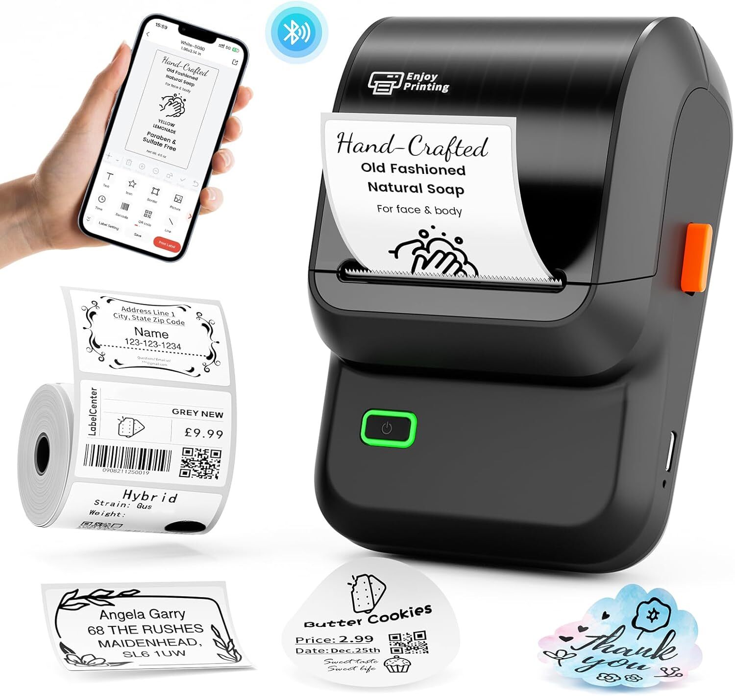 Bluetooth Label Maker M100 with Tape – Perfect for Small Business Label Printing