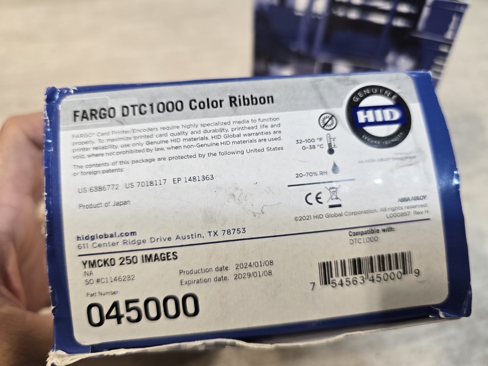 HID Fargo SmartLoad Ribbon Cartridge DTC1000 045000 Lots Of 2 Expired 2029