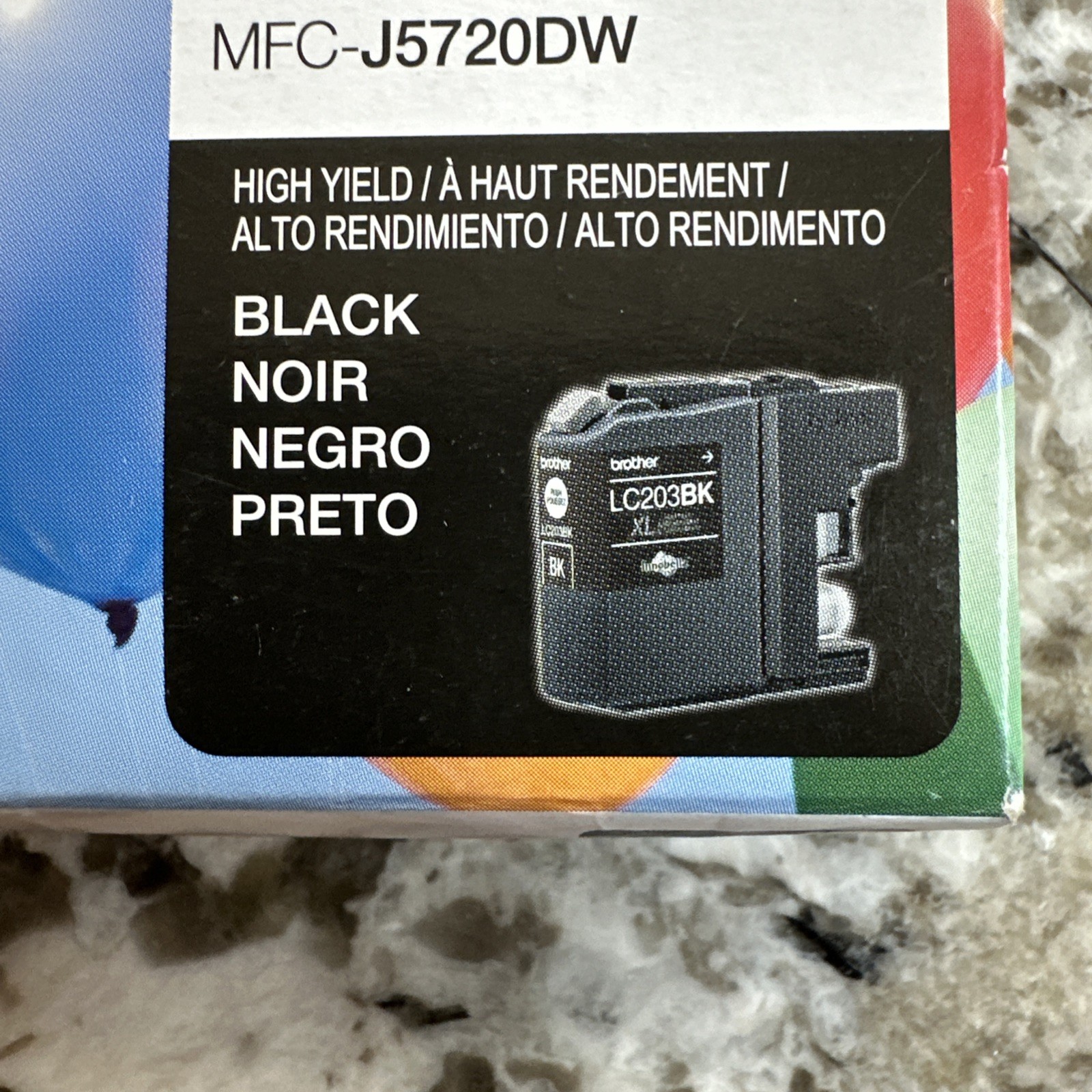 New Brother LC203 BK XL High Yield Black Ink Cartridge OEM LC203BK Genuine