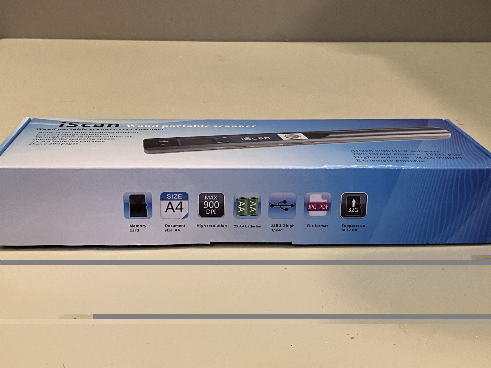 iScan Portable Document Scanner 900DPI A4 USB JPG/PDF 16GB MicroSD