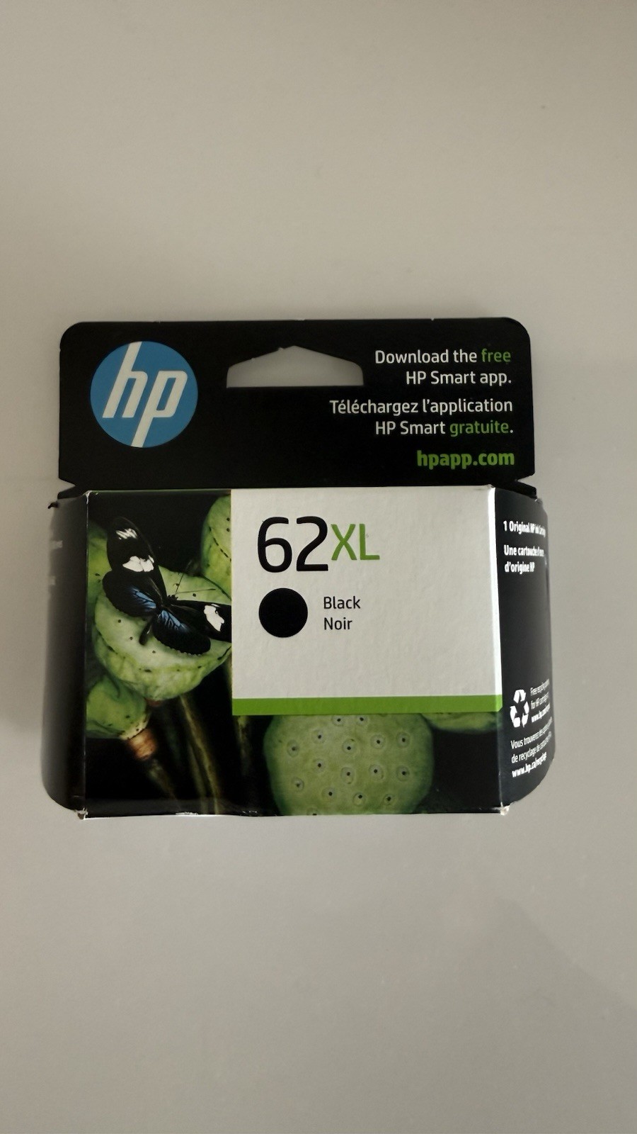 HP 62XL High Yield Black Original Ink Cartridge, ~600 pages, C2P05AN#140 1 Pack
