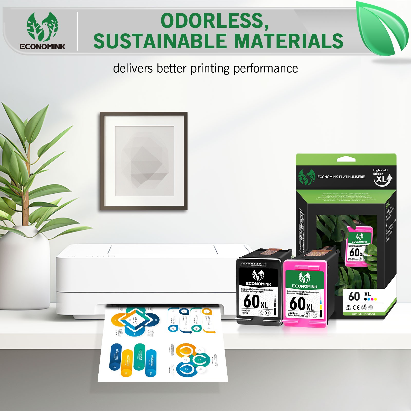 60XL Ink Cartridge for Hp 60-XL Photosmart C4680 D110a C4795 DeskJet D2680 F4280