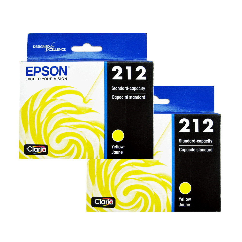 2PK Epson 212 Yellow Ink Cartridge XP-4105 WF-2850 XP4100 WF-2830