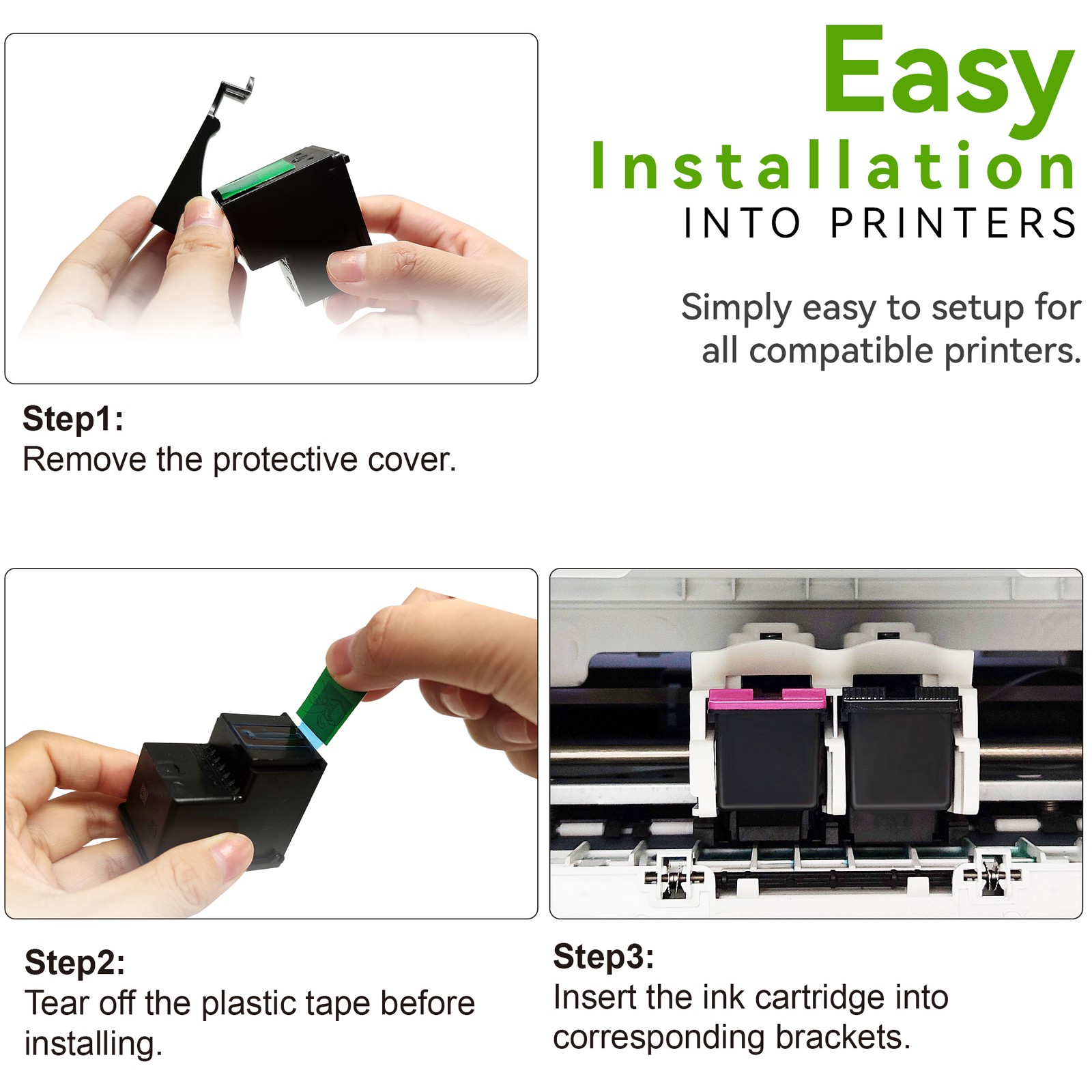 67XL Ink Cartridge for HP Ink 67 Deskjet 2700e 2852 2855e 4155e Envy 6055e 6455