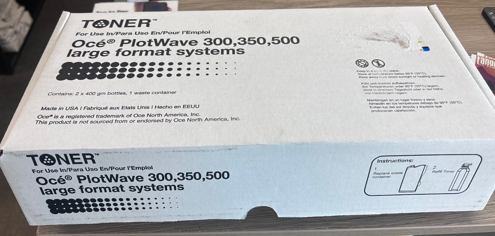 Compatible Oce Plotwave 300, 350, 500 Toner For Use In Canon 2 Bottles